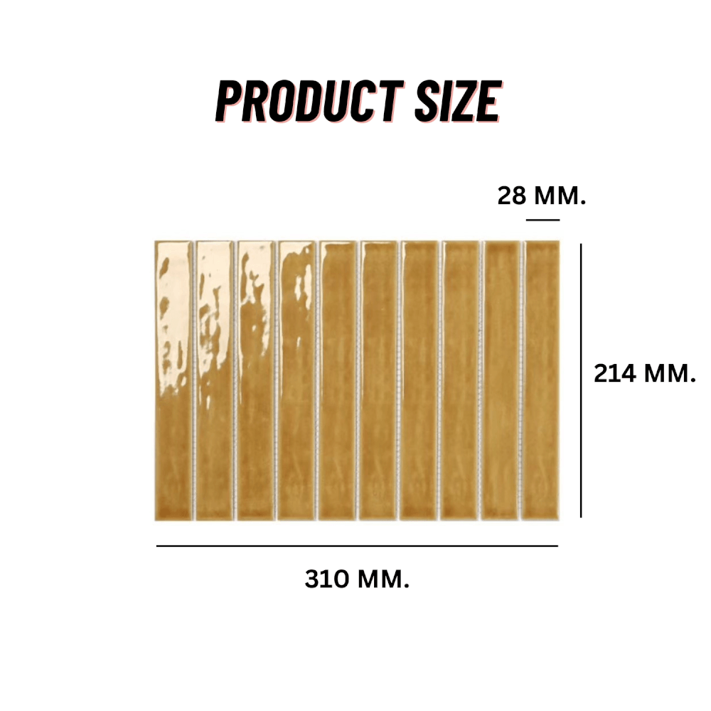 โมเสค TIMELESS TILES รุ่น PAINTIO 31 X 21.4 ซม. สีเหลืองน้ำตาล YELLOW BROWN ผิวเงา